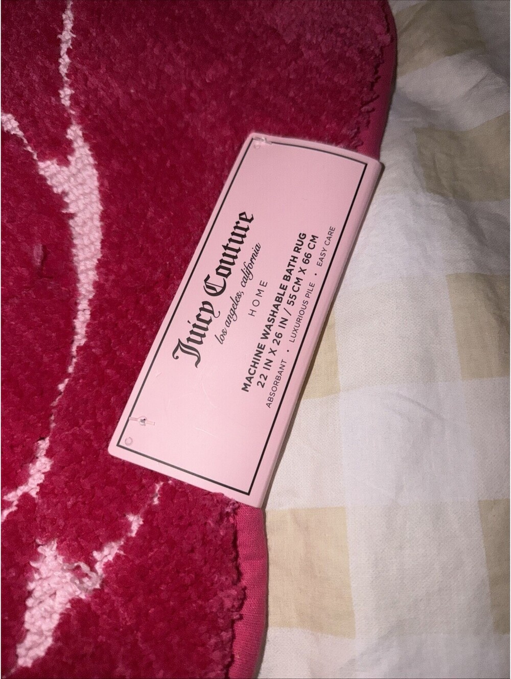 Juicy Couture pink ROSE Bath Rug - Picture 3 of 5